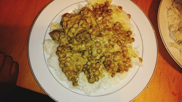 Photo close-up of food in plate