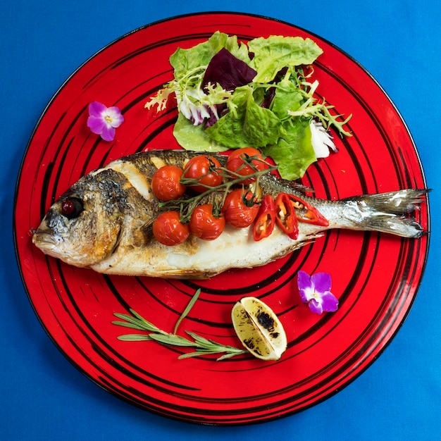 皿の中の食料のクローズアップ