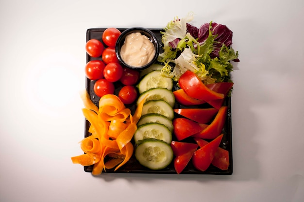 皿の中の食料のクローズアップ