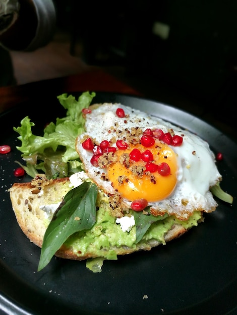 Photo close-up of food in plate