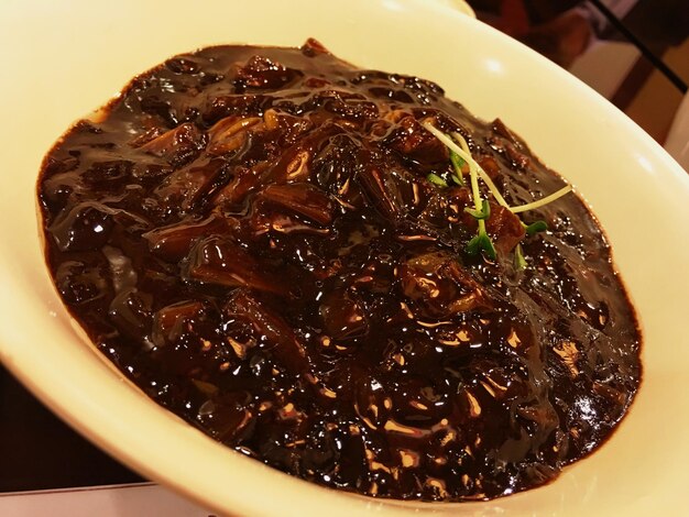 Photo close-up of food in plate