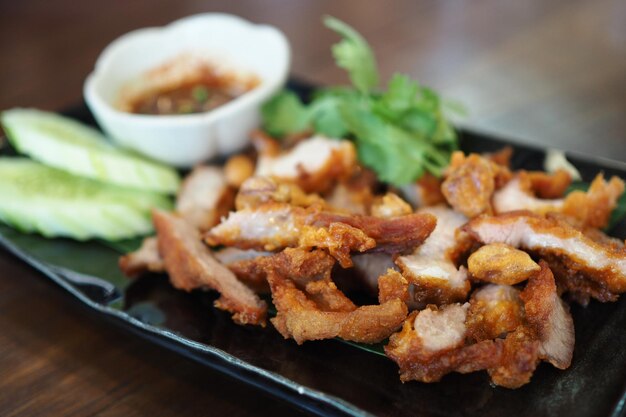 Photo close-up of food in plate