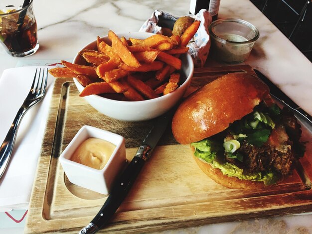 Photo close-up of food on plate