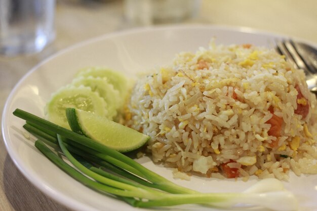 Close-up of food served in plate