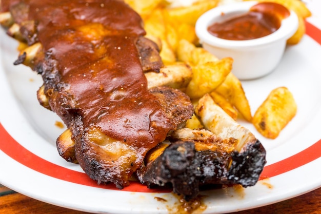 Close-up of food served in plate