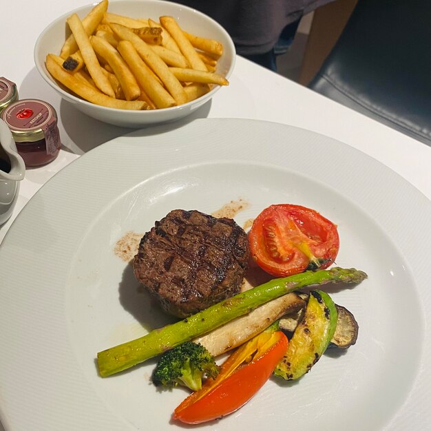 Close-up of food served in plate