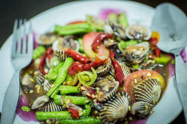 Close-up of food served in plate