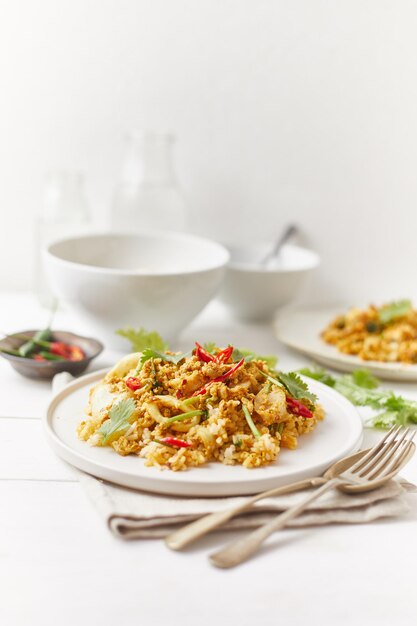 Close-up of food served in plate