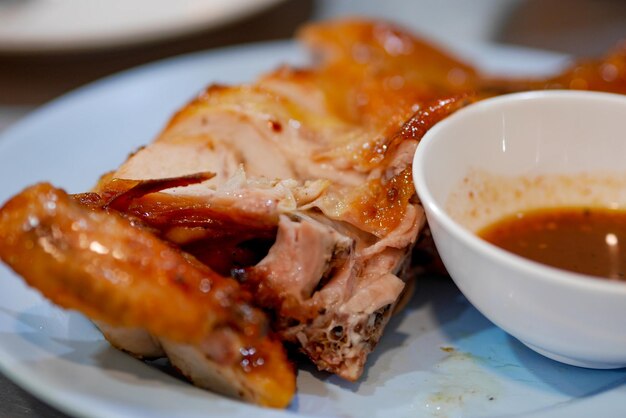 Close-up of food served in plate