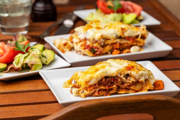 Close-up of food served on table