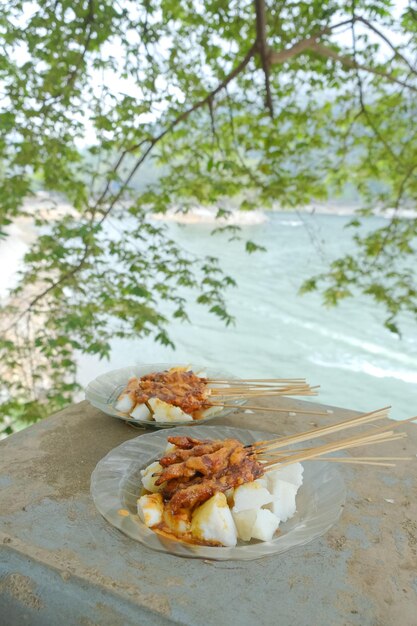 Close-up of food served on table