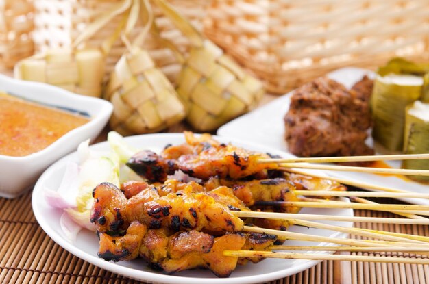 Close-up of food served on table