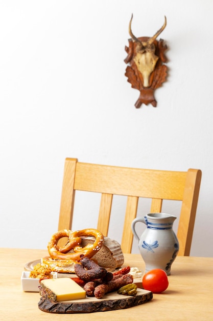 close-up food on table against wall