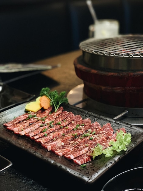 Close-up of food on table