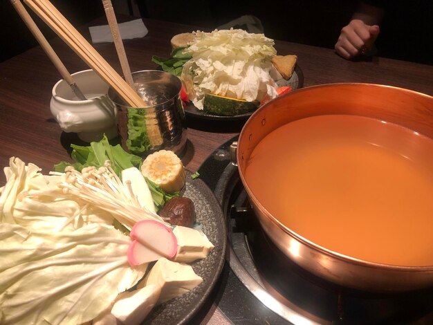 Close-up of food on table