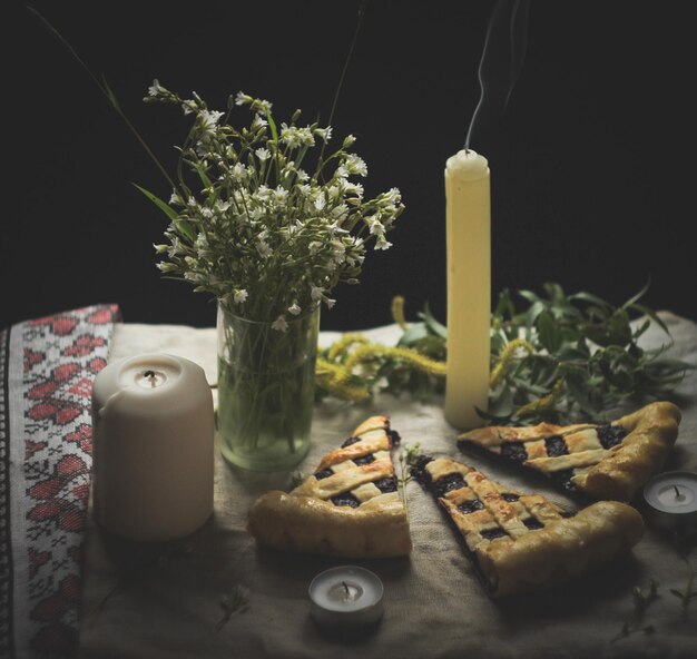 Close-up of food on table