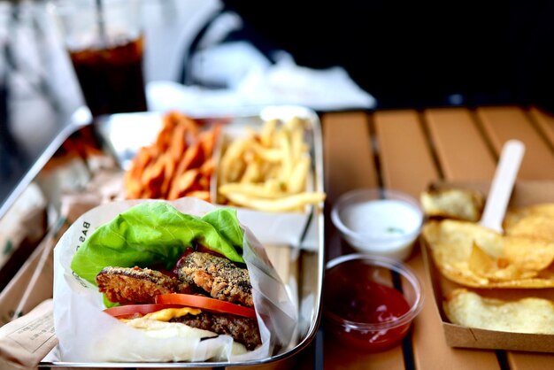 Photo close-up of food on table