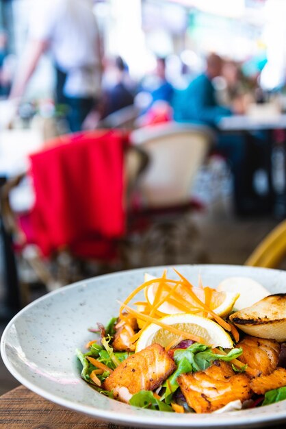 Close-up of food on table