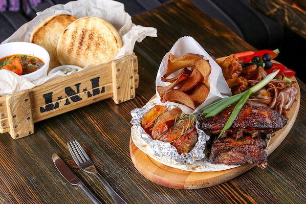 Close-up of food on table