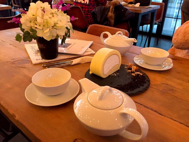 Close-up of food on table