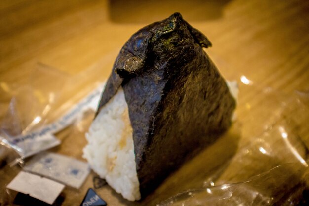 Close-up of food on table