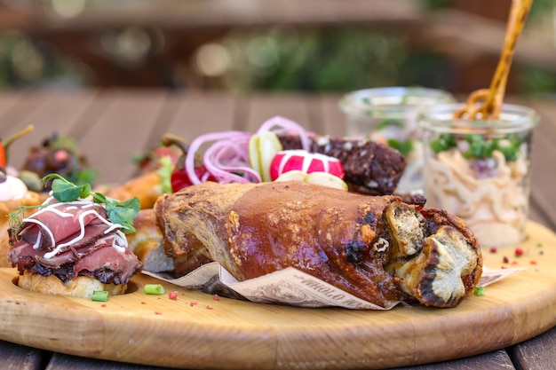 Close-up of food on table
