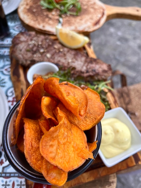 Close-up of food on table