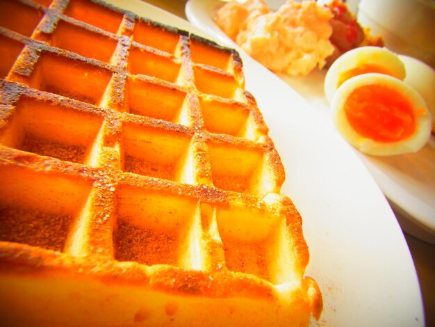 Close-up of food on table