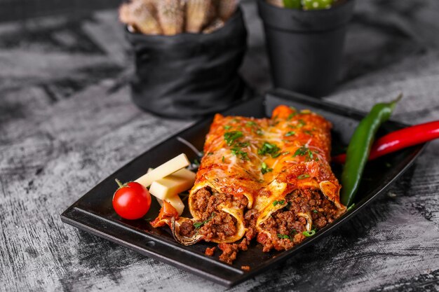 Close-up of food on tray