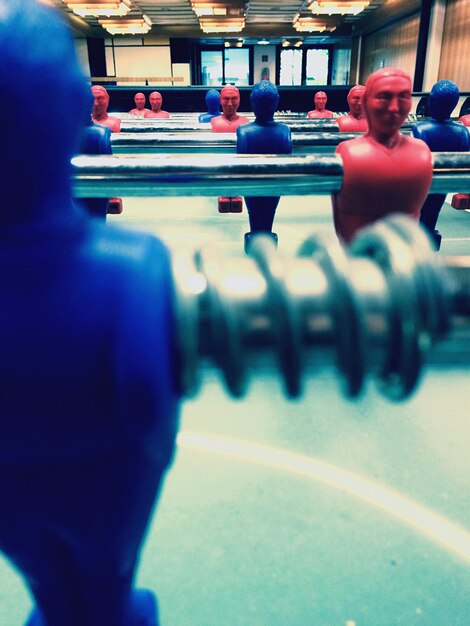 Photo close-up of foosball table