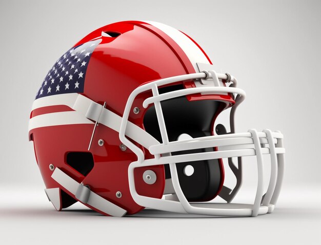 A close up of a football helmet with an american flag on it generative ai