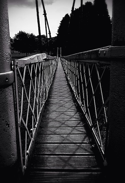 Close-up of footbridge over water