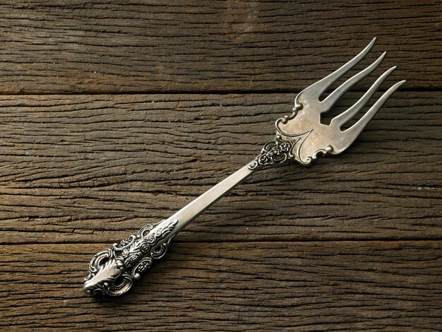 Close-up of fork on table