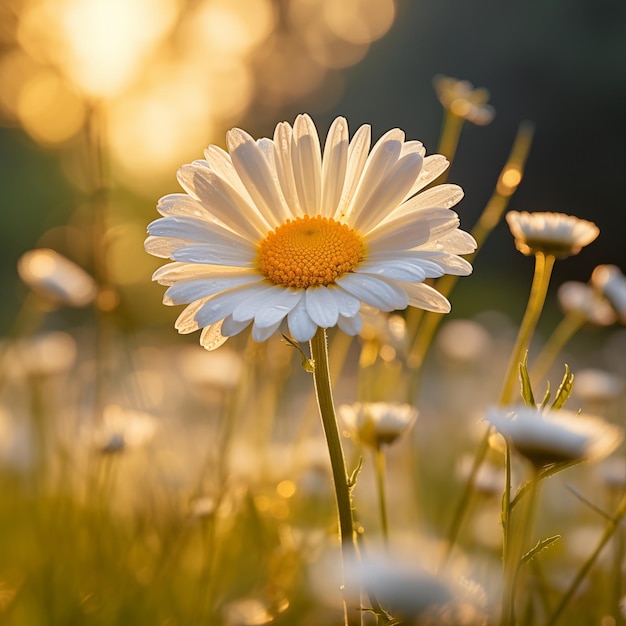 Foto close-up foto daisy bloemen planten ai gegenereerd