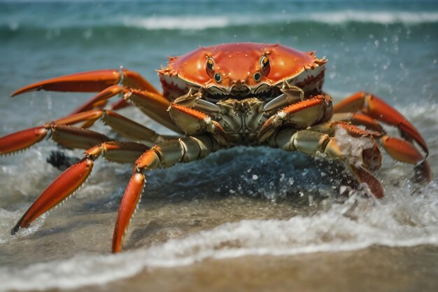 Close-up foto grappige kleine krab met grote ogen zeezoogdier op het eiland Koh Samui in Thailand