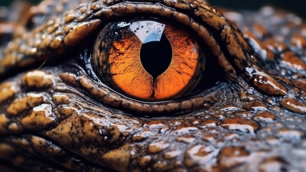 Close-up foto krokodil ogen en gezicht