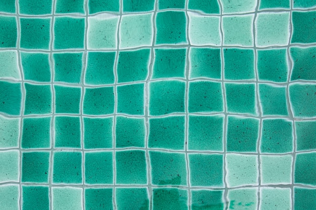 Close-up foto's groene keramische tegel textuur achtergrond Onder het water van het zwembad