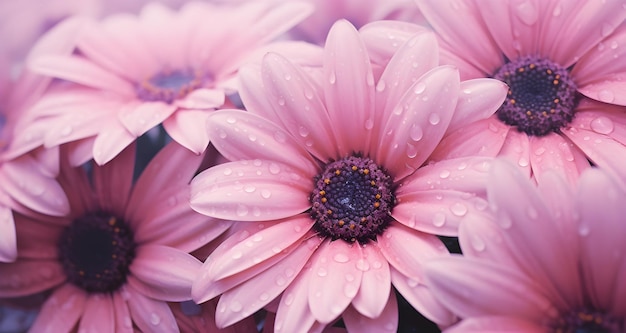 Close-up foto's Macrofotografie van roze bloemen met bloemblaadjes