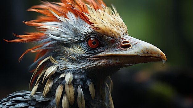 Close-up foto van een Archaeopteryx die in zijn habitat kijkt