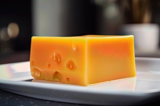 Close-up foto van een blok scherpe cheddar kaas