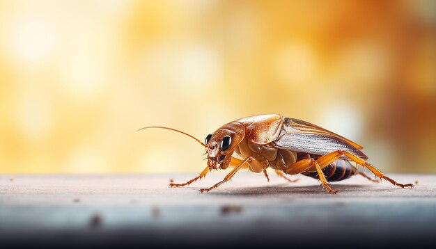 Close-up foto van een kakkerlak op een cementmuur