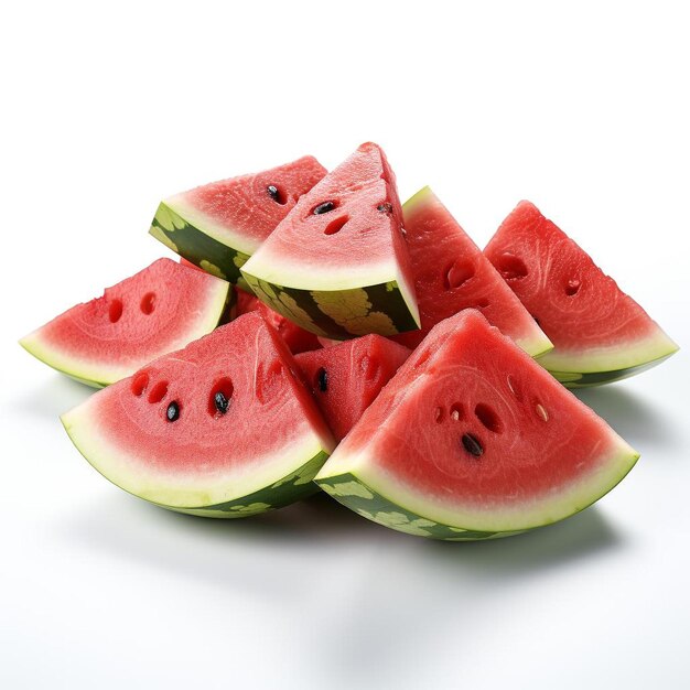close-up foto van watermeloen op een geïsoleerde witte achtergrond
