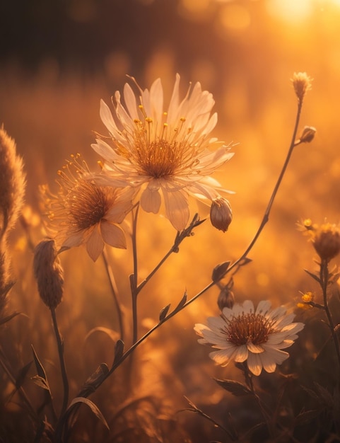 Close-up foto van wilde bloemen in het bos