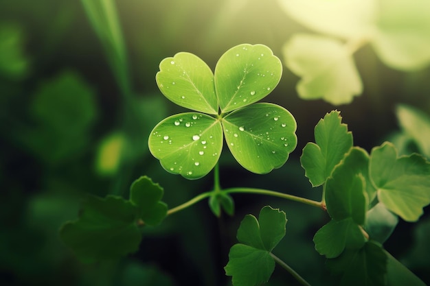 A close up of a four leaf clover generative AI