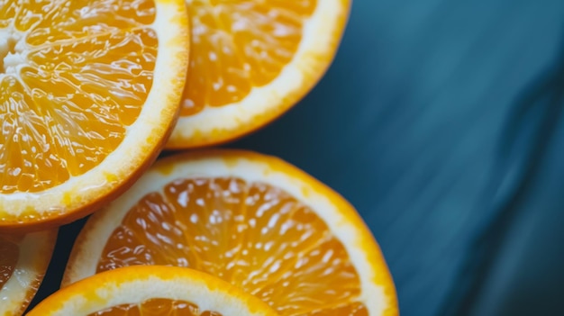 A close up of four oranges with the skin peeled off