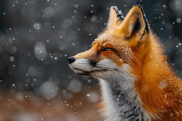 Close Up of a Fox in the Snow