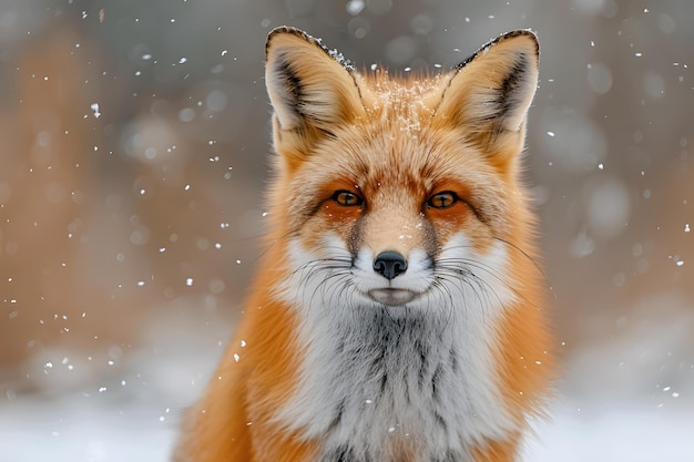 Close Up of a Fox in the Snow