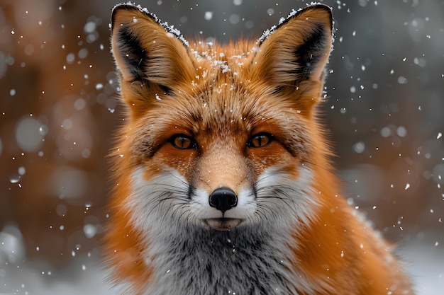 Close Up of a Fox in the Snow