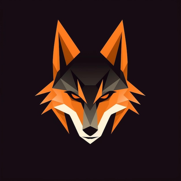 A close up of a foxs head on a black background generative ai