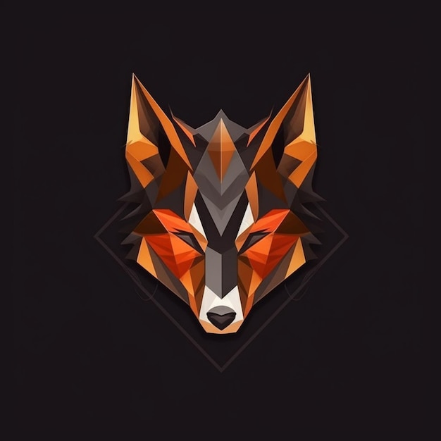 Photo a close up of a foxs head on a black background generative ai